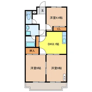 エポックハイムけんせい E【1階】の間取り