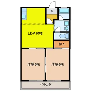 岐阜県揖斐郡揖斐川町三輪【アパート】の間取り