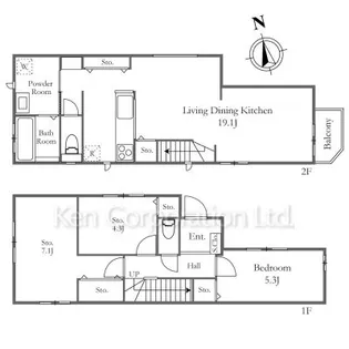 東京都目黒区南2【一戸建】の間取り