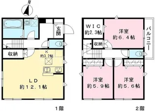 埼玉県草加市金明町【一戸建】の間取り