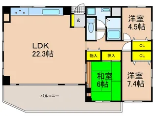 ガーデン楠葉【4階】の間取り