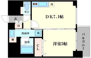 1DKの間取り画像