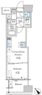 レガシス中目黒【9階】の間取り