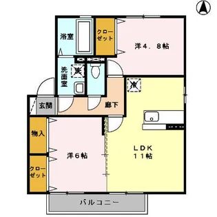 福岡県久留米市津福本町【アパート】の間取り