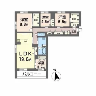 4LDKの間取り画像