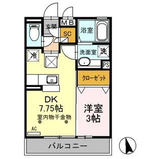 D-ROOM フリーデン107【1階】の間取り
