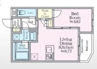 1LDKの間取り画像