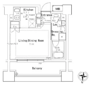 パークアクシス御茶ノ水ステージ【ParkAxis御茶ノ水ステージ】【12階】の間取り