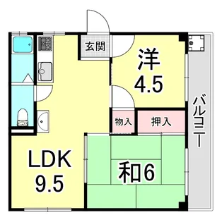 マンション朝霧2号館【5階】の間取り