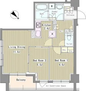 リベルテ月島【3階】の間取り