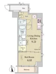 東京都新宿区市谷薬王寺町【マンション】の間取り