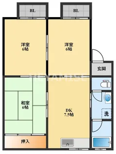 コーポゆき【1階】の間取り