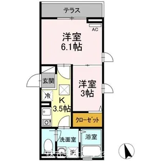 東京都多摩市東寺方1【アパート】の間取り