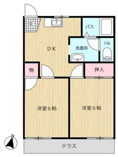 第3グリーンコーポB【1階】の間取り