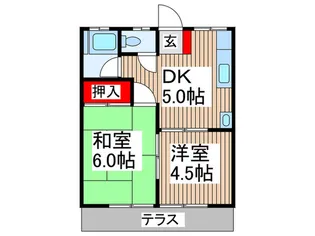 岡田マンション【1階】の間取り