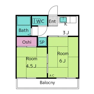 ヴィラ郷前B【2階】の間取り