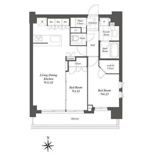 クレストコート白金高輪【10階】の間取り