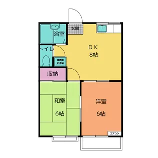 オーシャンハイツ【2階】の間取り