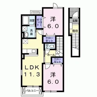 ジェントリーB【2階】の間取り