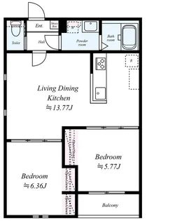 GRADUS中河原【2階】の間取り
