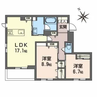 リベルテ石名坂【3階】の間取り