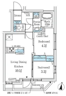 プライムブリス中野富士見町II【3階】の間取り