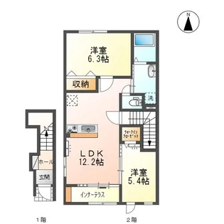 ボヌールMASHIKI II【2階】の間取り