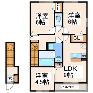 ディールーム清水東町II【2階】の間取り