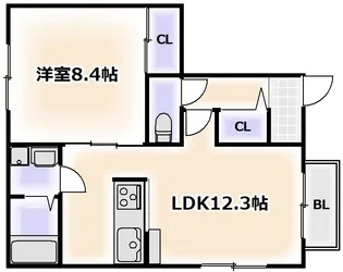 Residence東田辺【1階】の間取り