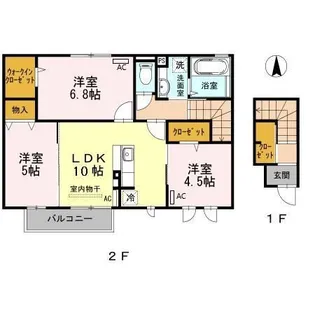フローラII番館【2階】の間取り