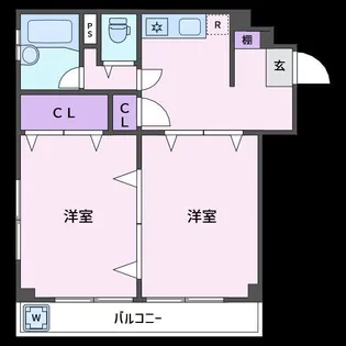 諏訪町マンション【3階】の間取り