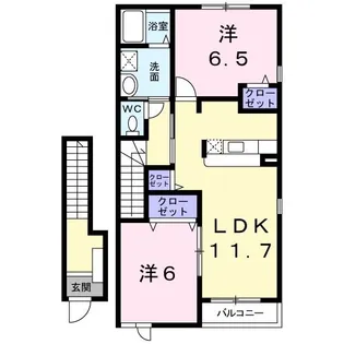 カルムA【2階】の間取り