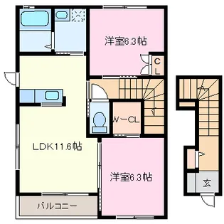 プチ・フルールG【2階】の間取り