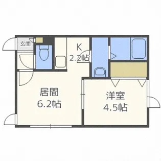 ピースハーモニー北38条【1階】の間取り