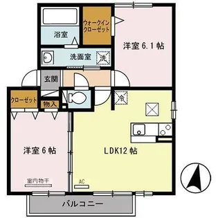 サンライトヒルズ B【1階】の間取り