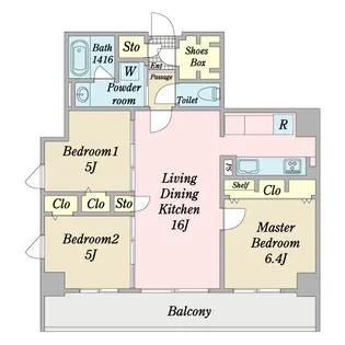 グランドテラス千駄木【7階】の間取り
