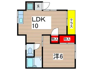 久保寺アパ-ト2号【1階】の間取り