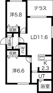 ブランシャール西28丁目【1階】の間取り