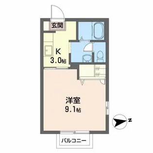 ルクエンス小田原B【2階】の間取り
