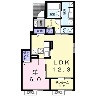 サンプラザ秋葉【1階】の間取り