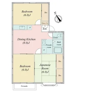 ツイン・ヴィレッジA【2階】の間取り