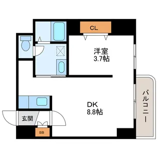 レジデンスタワー札幌【6階】の間取り