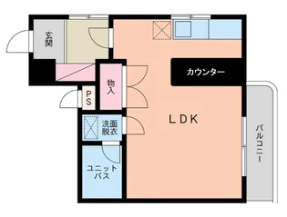 リバティープラザ東堀I【4階】の間取り