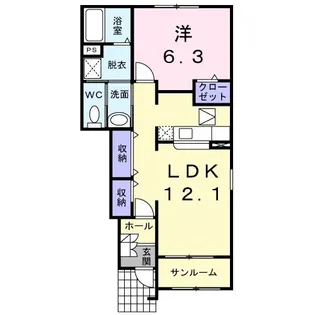 フリーデ石井II【1階】の間取り