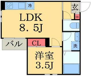 フォンティーナ蘇我【3階】の間取り