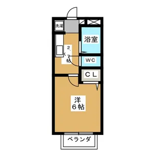 グロウス国立VI【2階】の間取り