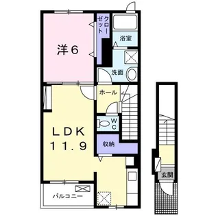 ディアコート桜I【2階】の間取り