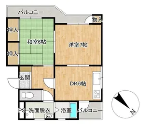小山サンハイツ【1階】の間取り