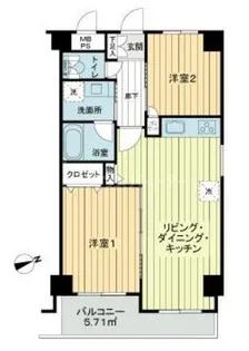 コスモ新小岩サウスコート【2階】の間取り