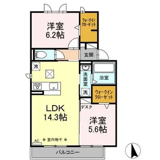 グローリーハイツ B棟【1階】の間取り